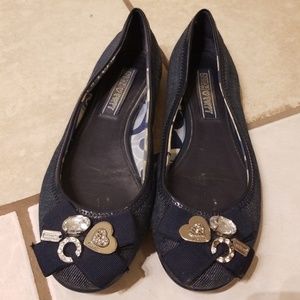 Denim Coach flats